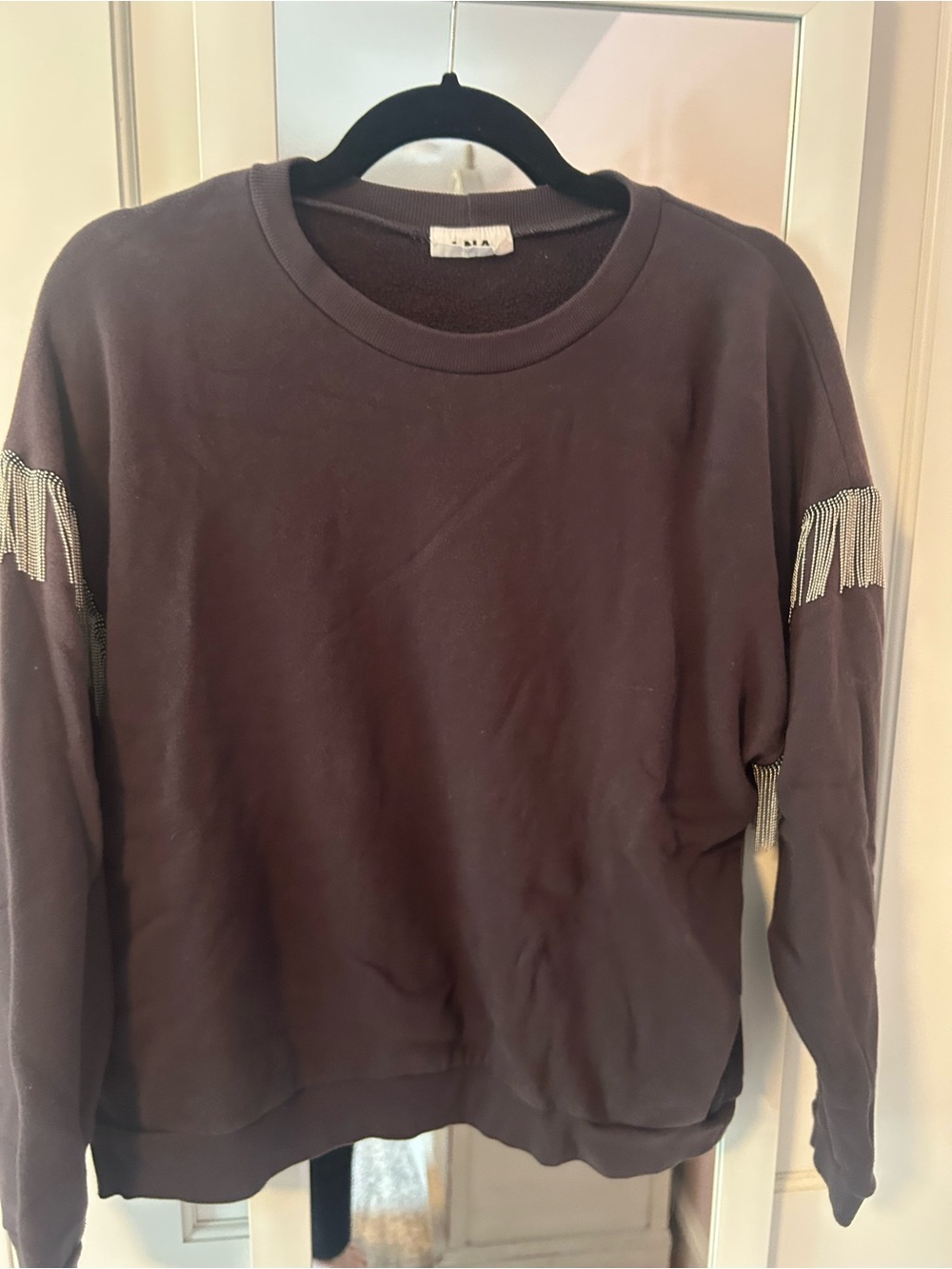 LNA sweatshirt with Fringe Accent - Black